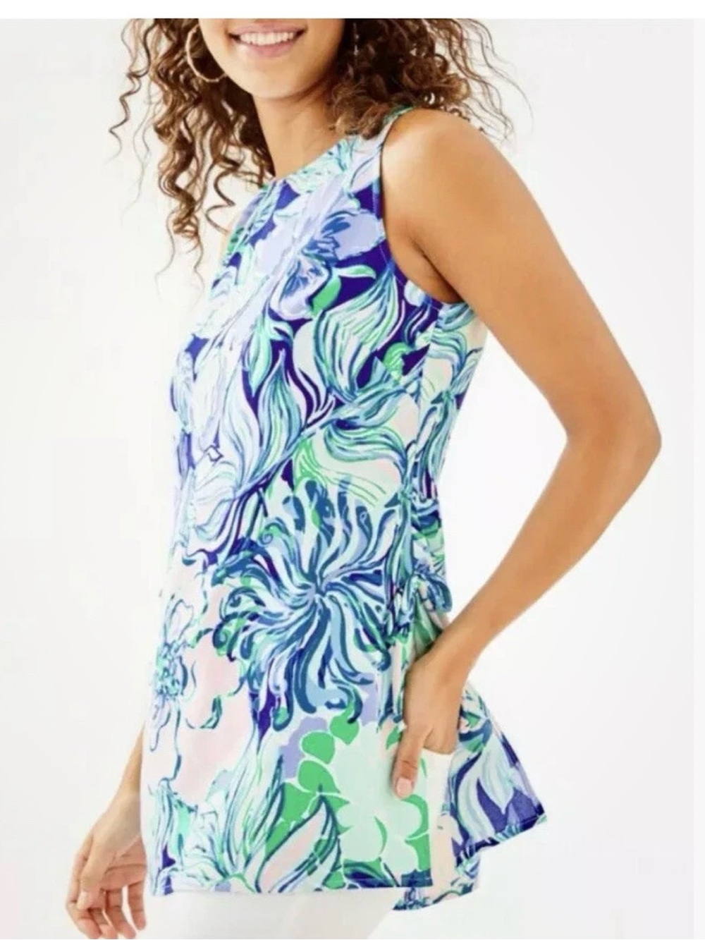 Lilly Pulitzer Sleeveless Floral Donna Tunic Top